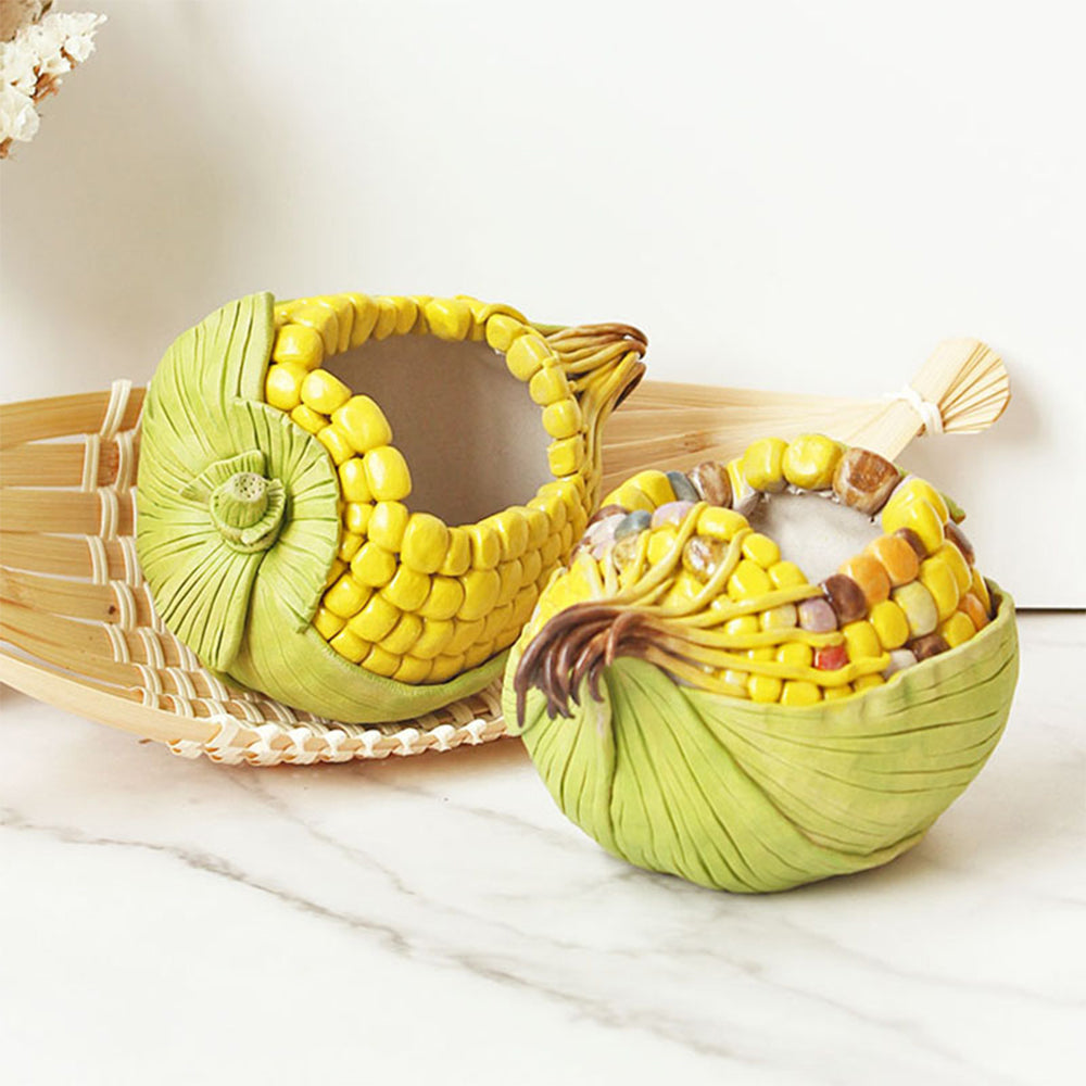 Handmade Ceramic Flower Pot Corn-shaped, Pack of 1