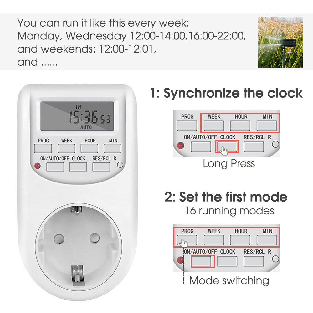 7 Day Heavy Duty Digital Programmable Timer 16 Programs