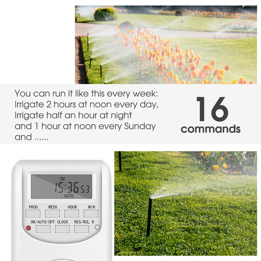 7 Day Heavy Duty Digital Programmable Timer 16 Programs