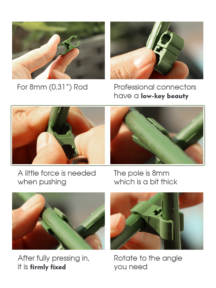N236 Plant Support Rod Connectors, Rotatable