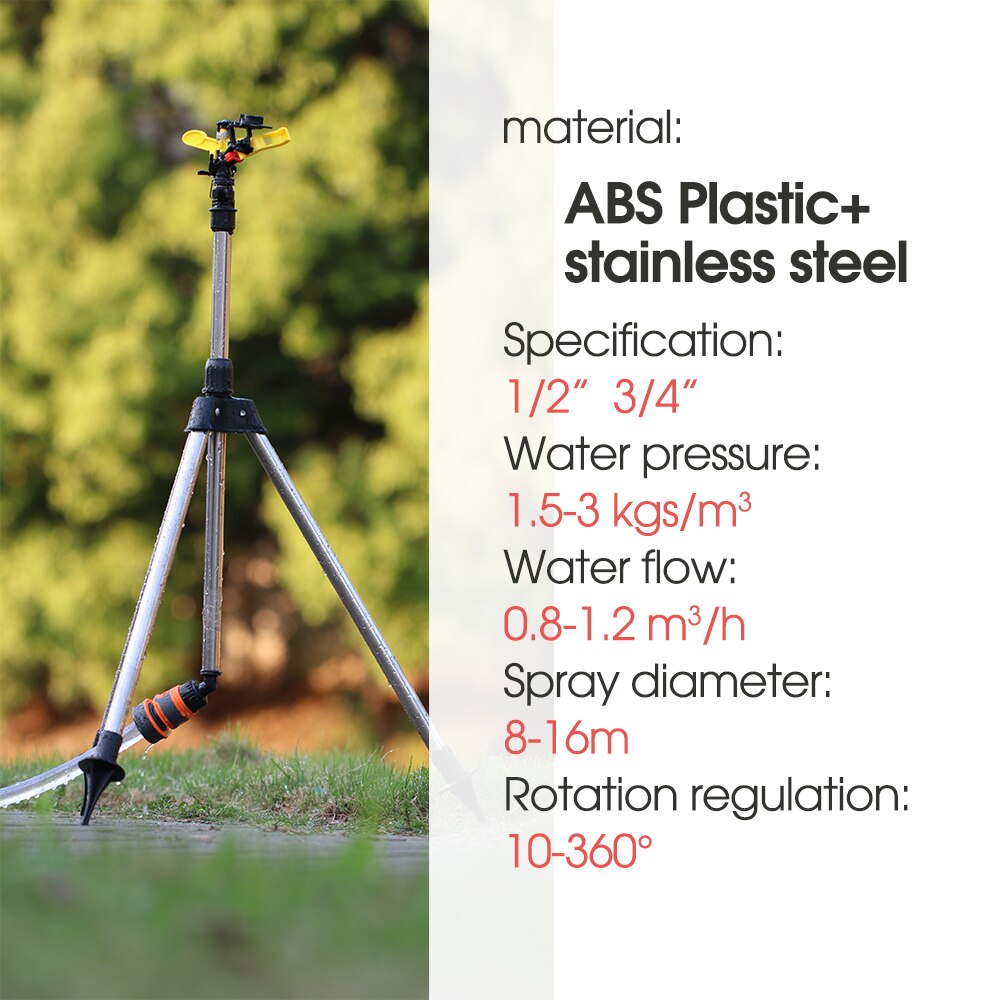 1/2'' 3/4'' Male Rotating Rocker Sprinklers, 360° Adjustable Rotary Jet Nozzles