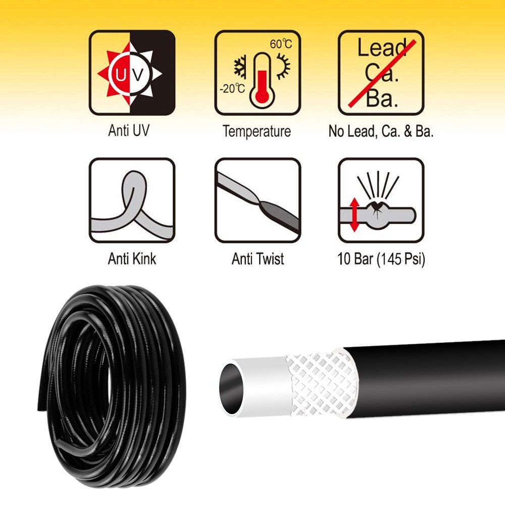 1/2'' (Inner Dia 12mm, Outer 16mm) PVC Soft Hose, 3-Layer Anti-explosion Max 10 Bar
