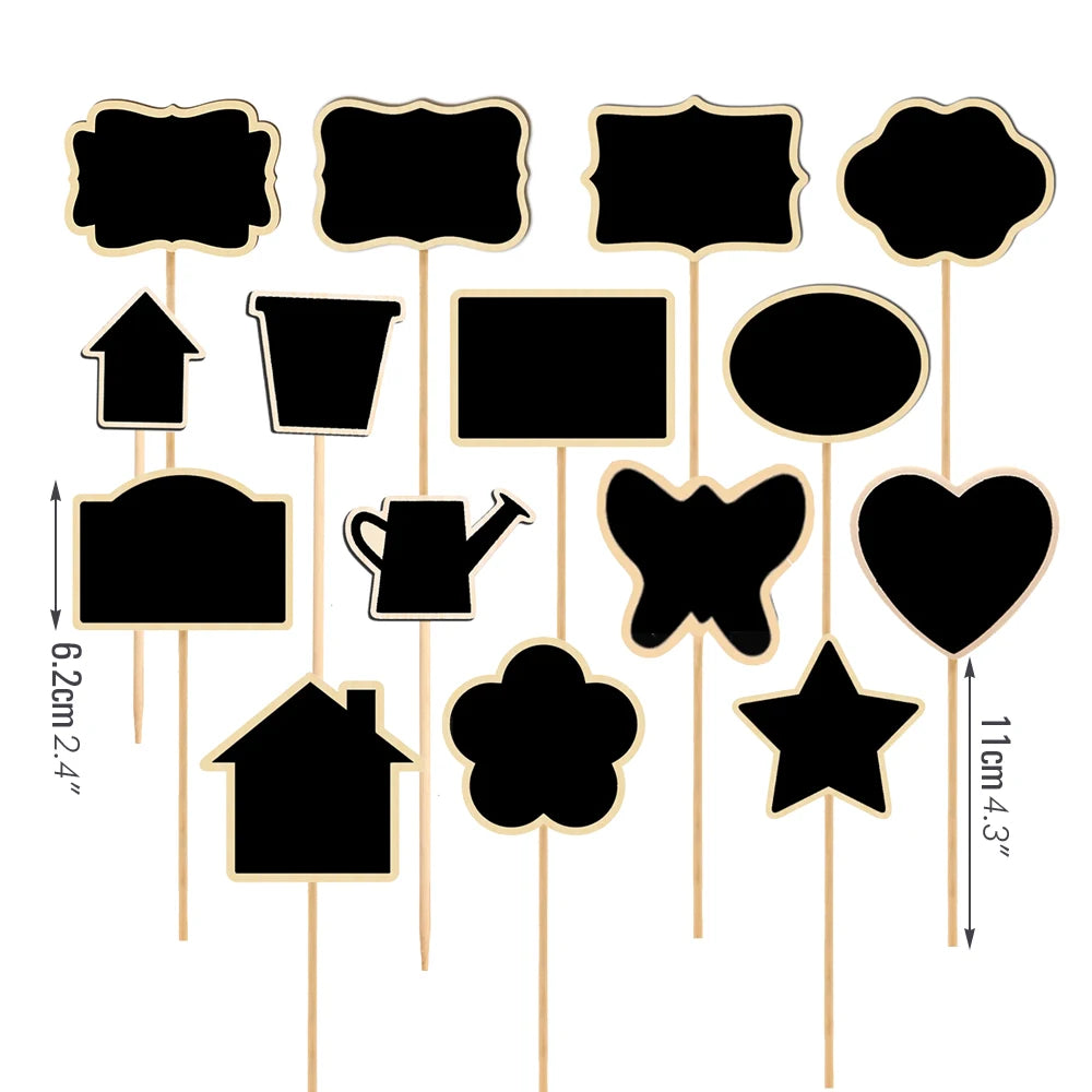 Wooden Mini Chalkboard Sign with Stake, Pack of 10