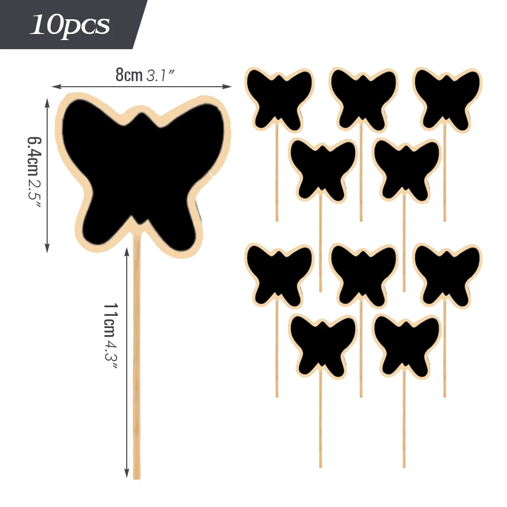 Wooden Mini Chalkboard Sign with Stake, Pack of 10