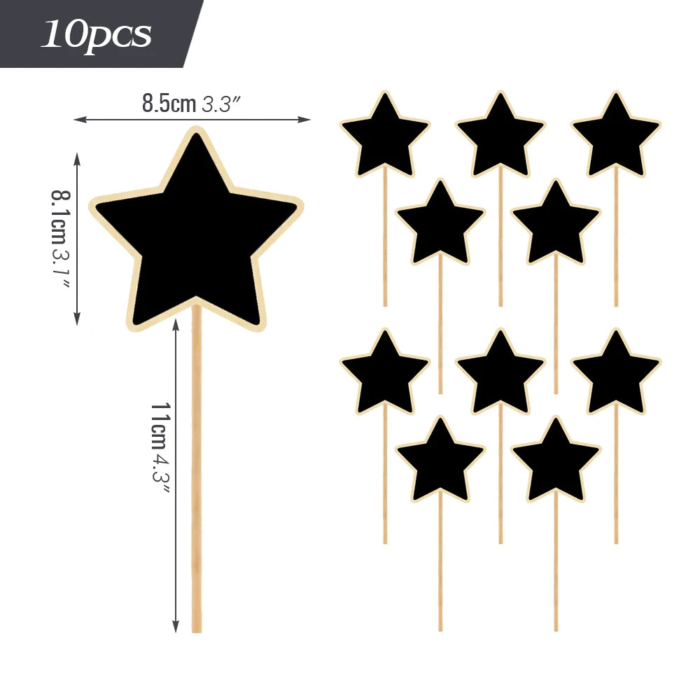Wooden Mini Chalkboard Sign with Stake, Pack of 10