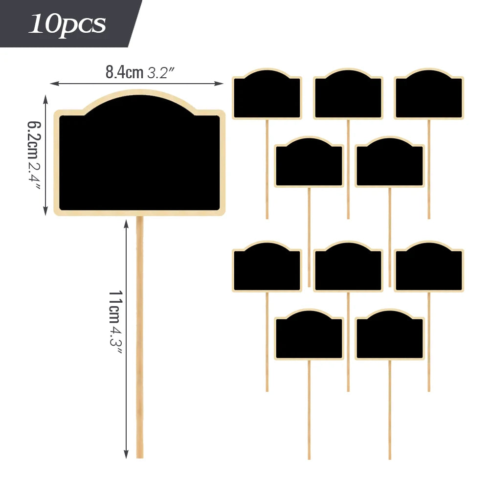 Wooden Mini Chalkboard Sign with Stake, Pack of 10