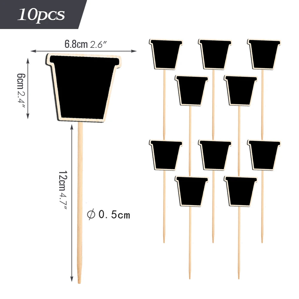 Wooden Mini Chalkboard Sign with Stake, Pack of 10