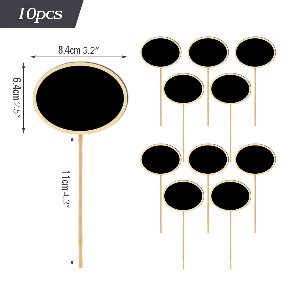 Wooden Mini Chalkboard Sign with Stake, Pack of 10