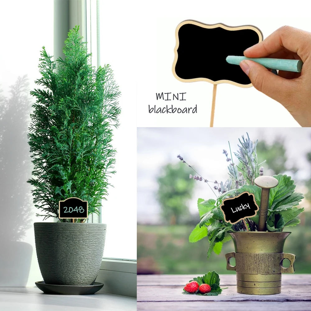 Wooden Mini Chalkboard Sign with Stake, Pack of 10