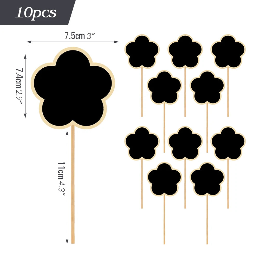 Wooden Mini Chalkboard Sign with Stake, Pack of 10