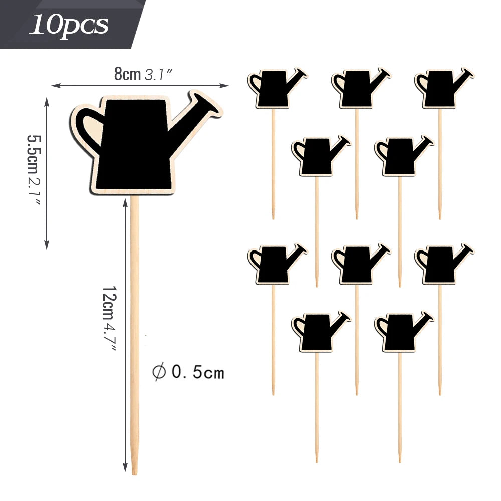 Wooden Mini Chalkboard Sign with Stake, Pack of 10