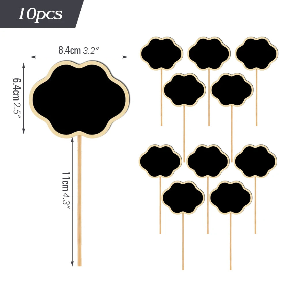 Wooden Mini Chalkboard Sign with Stake, Pack of 10