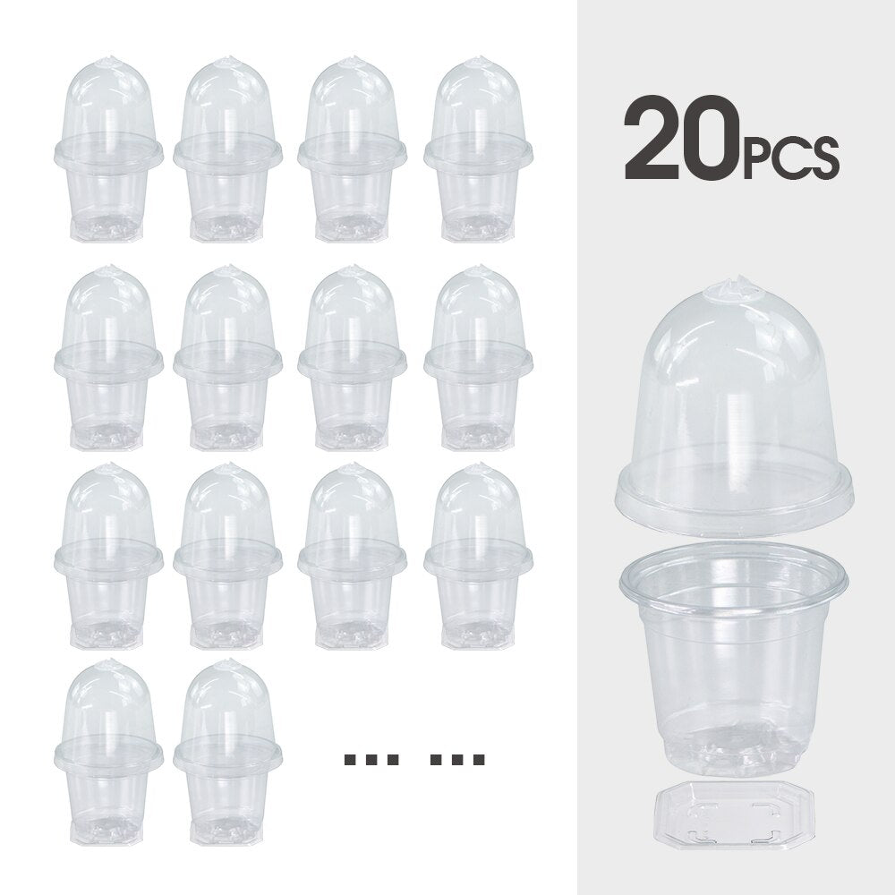 160x90MM Transparent PET Seed Stater Cups with Cover Humidity Dome