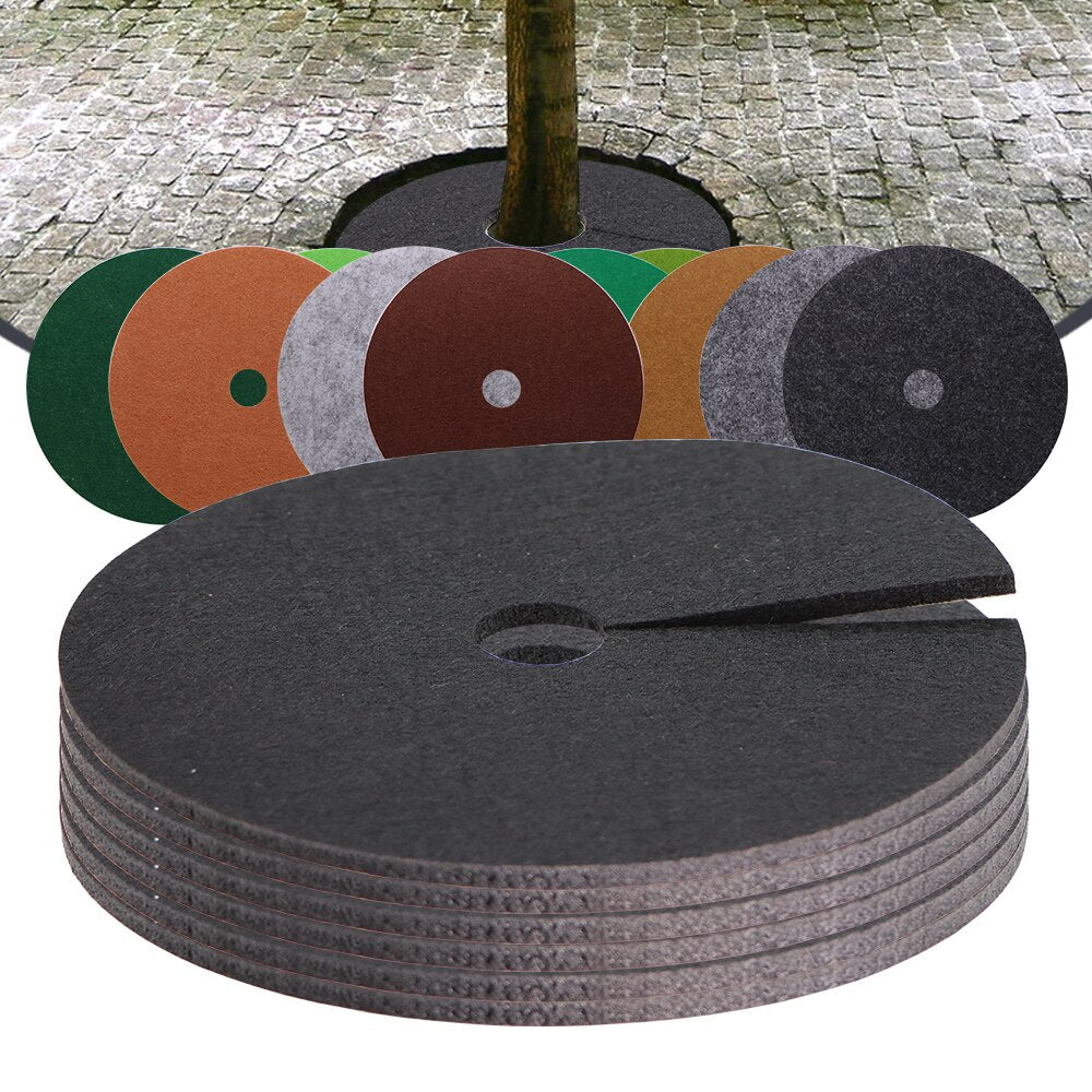 2MM Thick Mulch Ring Mat, Non-Woven Tree Root Protector Cover, Weed Barrier Mat