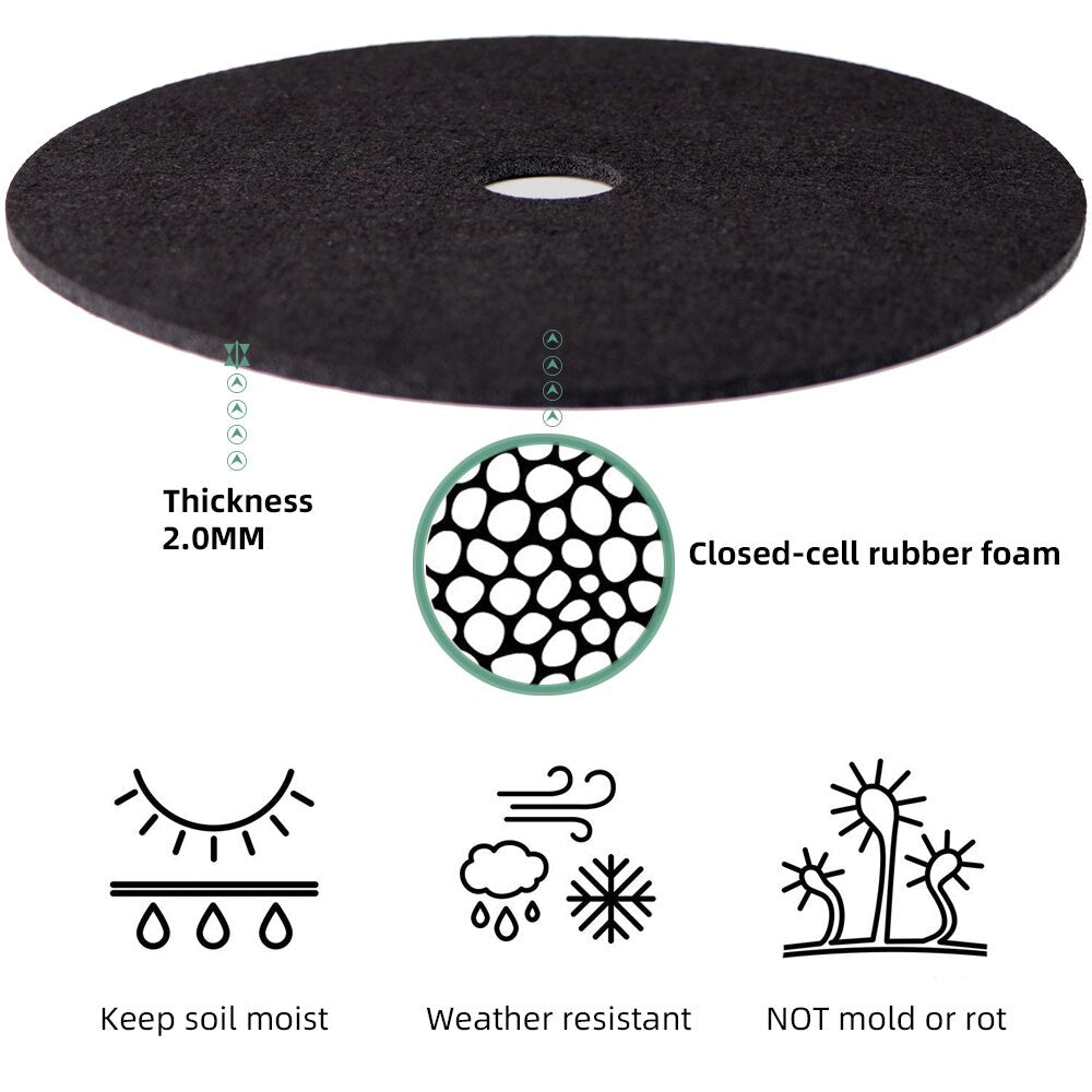 2MM Thick Mulch Ring Mat, Non-Woven Tree Root Protector Cover, Weed Barrier Mat