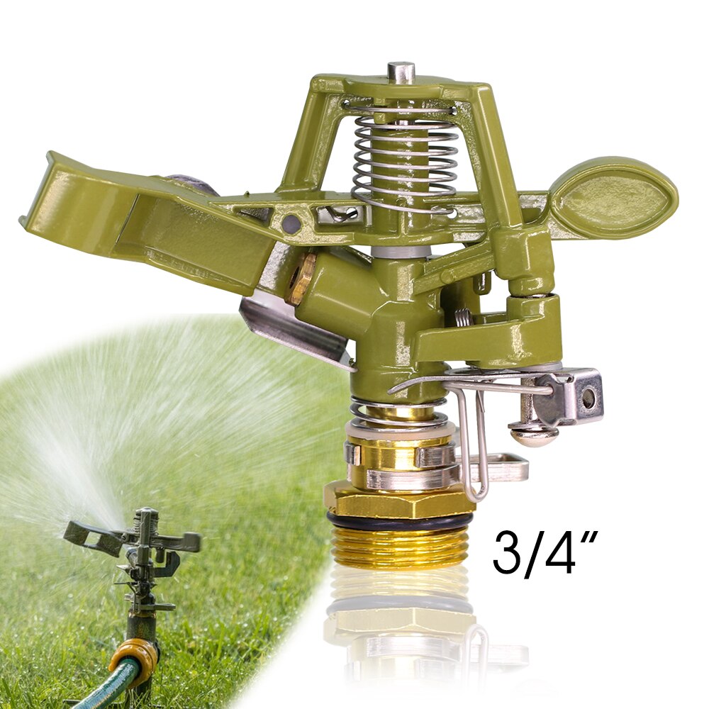 1/2'' 3/4'' Zinc Alloy Pulsating Sprinkler, 360° Automatic Rotating Spray