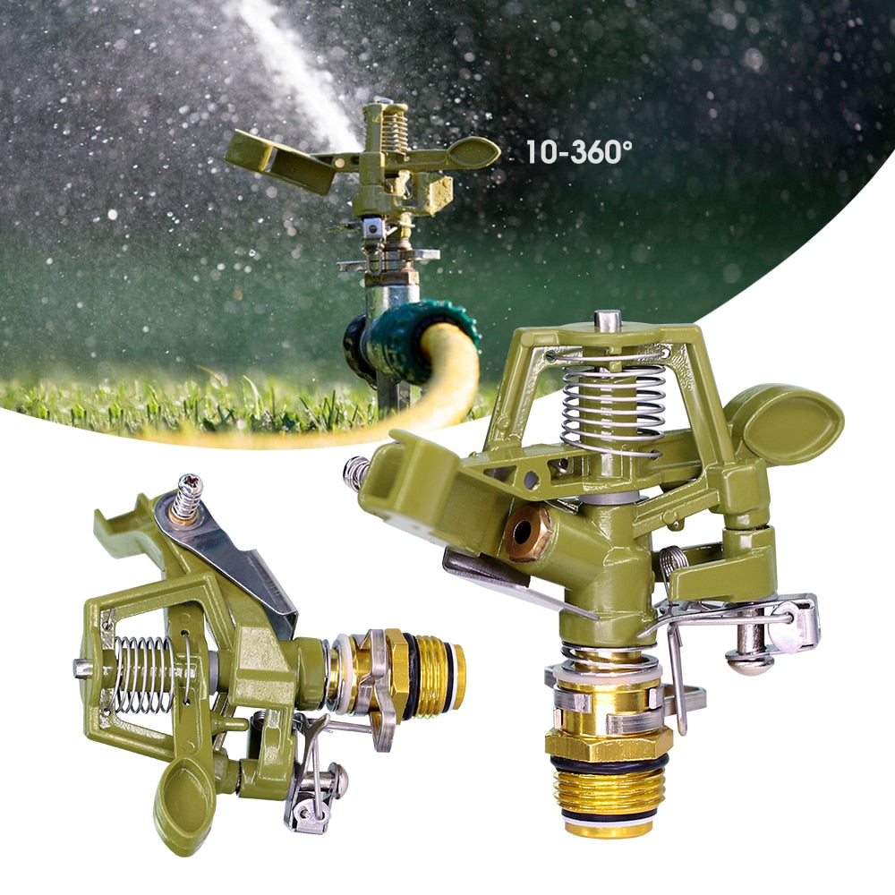 1/2'' 3/4'' Zinc Alloy Pulsating Sprinkler, 360° Automatic Rotating Spray