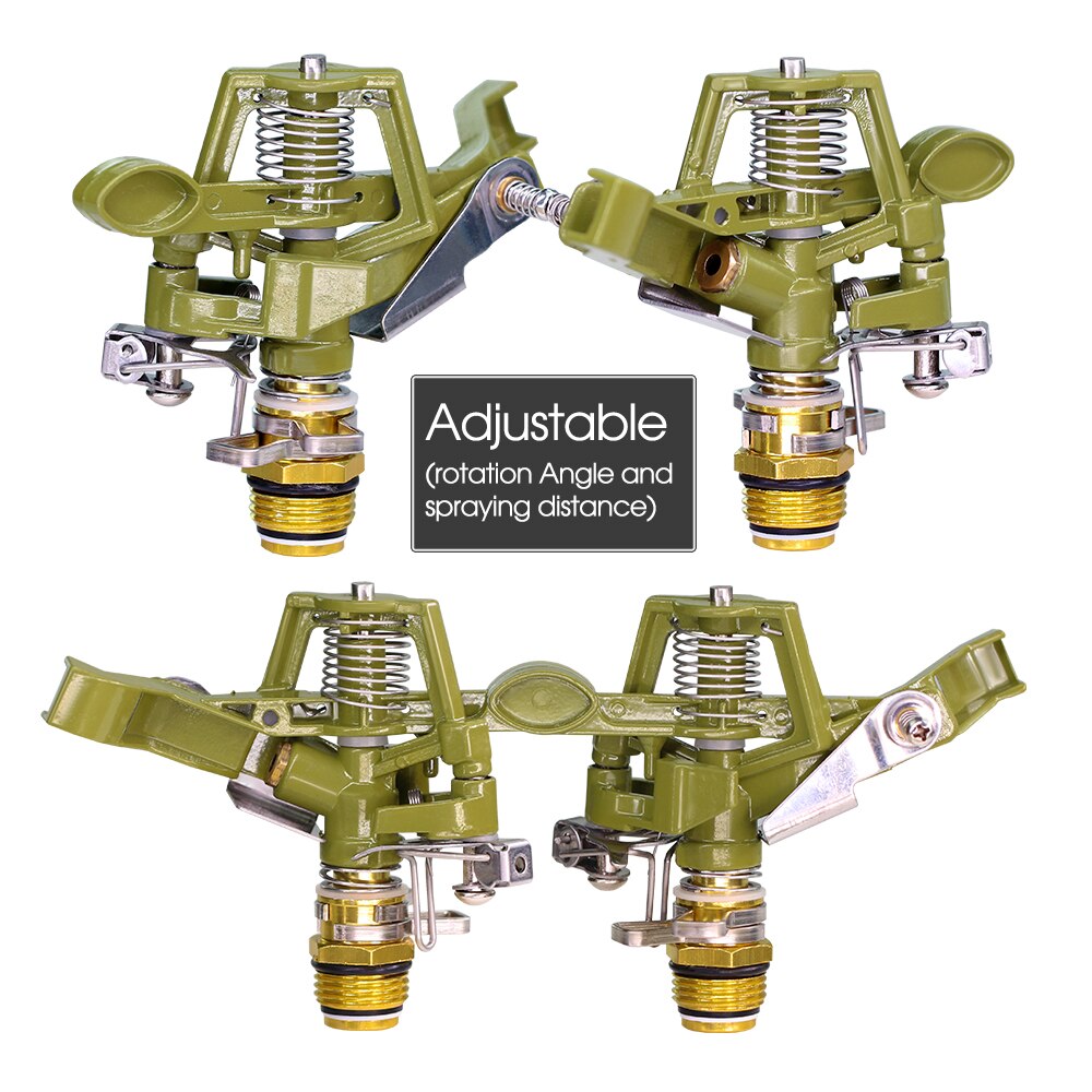 1/2'' 3/4'' Zinc Alloy Pulsating Sprinkler, 360° Automatic Rotating Spray