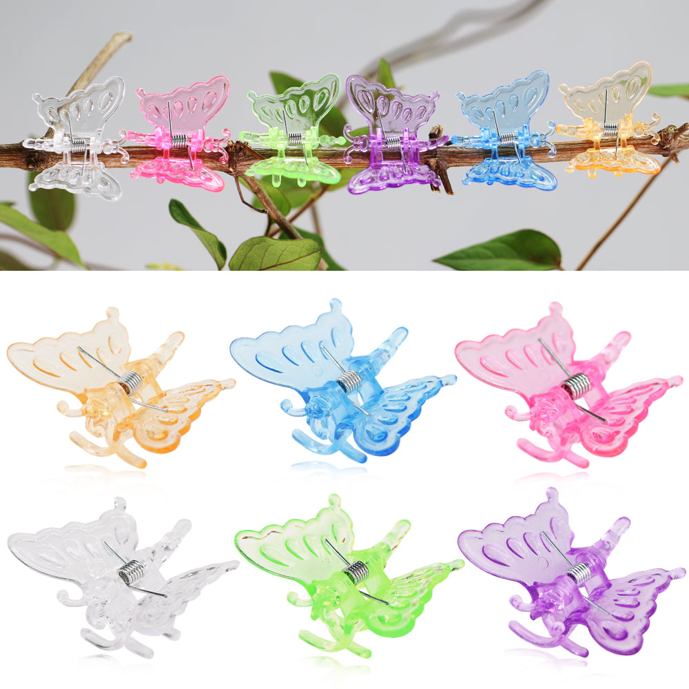 60PCS 20x35MM Colorful Butterfly Plant Clips