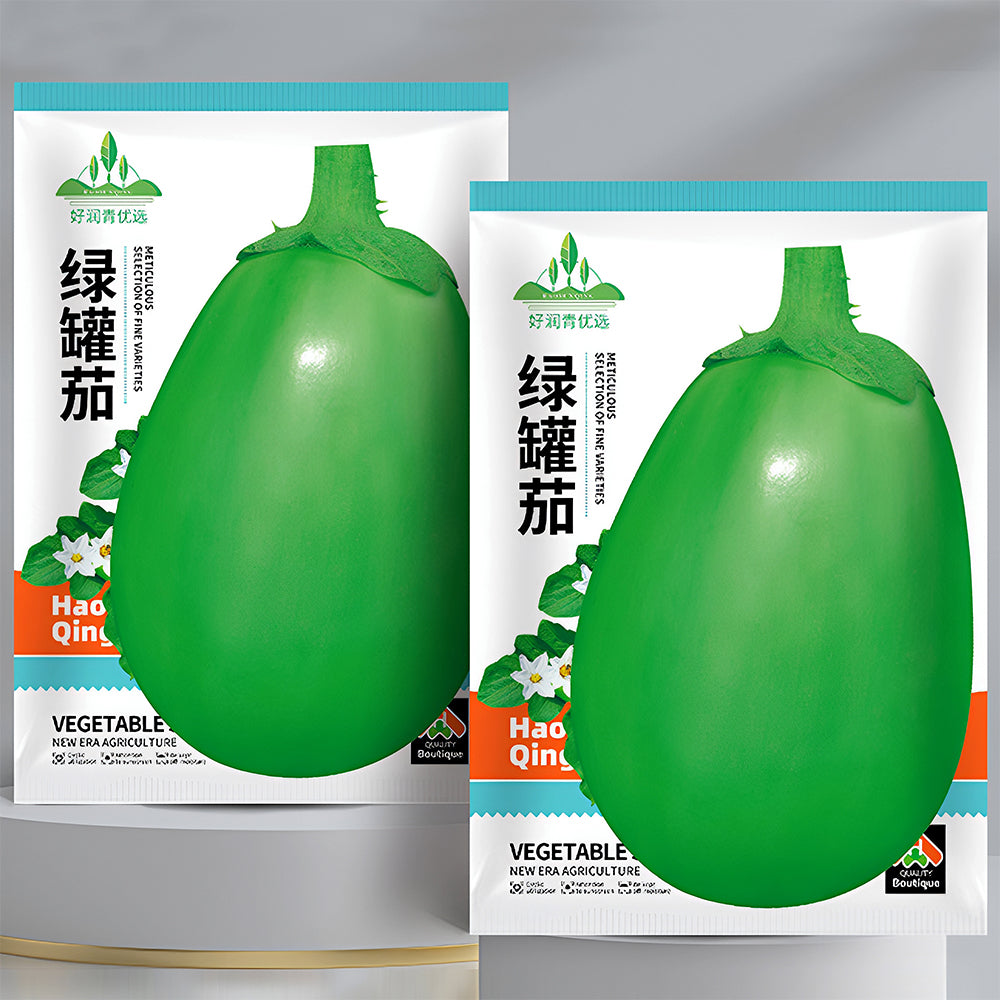 5 Bags (300 Seeds/Bag) of 'Xi'an Green Can' Eggplant Seeds