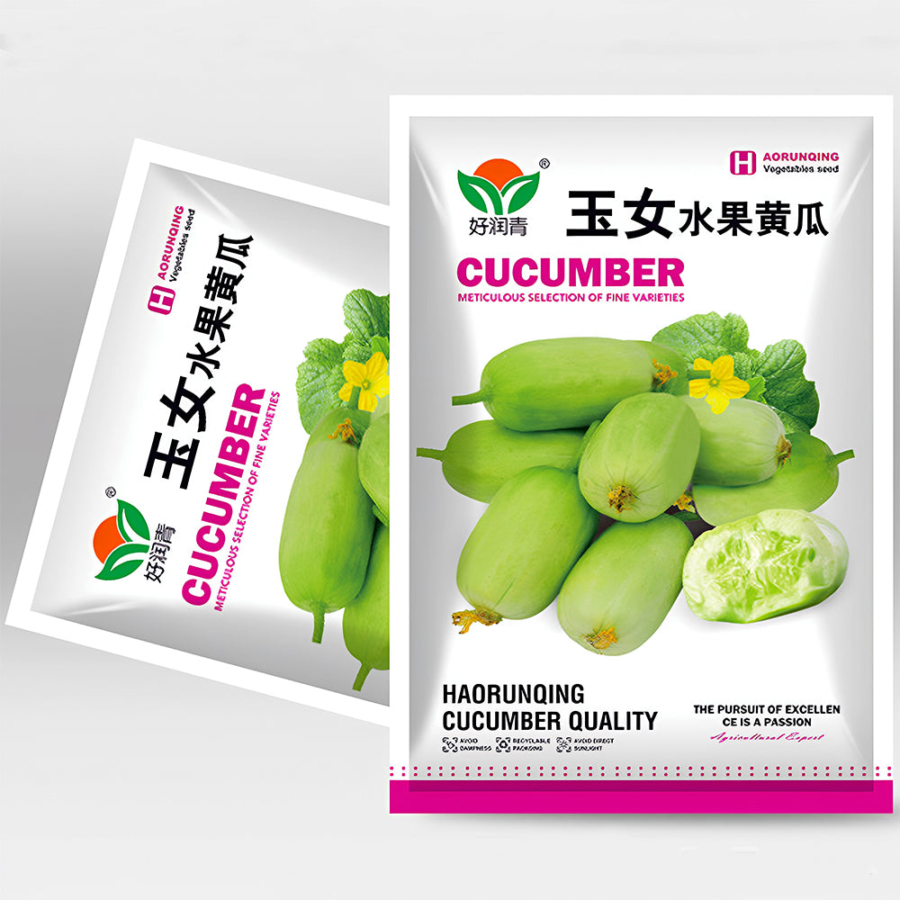 Golden Whispers Fruits: 5 Bags (10 Seeds/Bag) of Petite Creamy Thumb Cucumbers