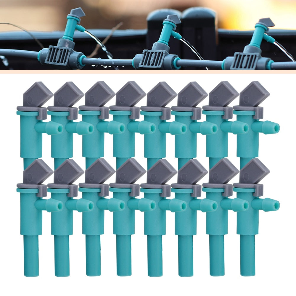 20PCS Quick Push 4L/h Drippers Adjustable, 1/4'' Barb x OD-6.0mm