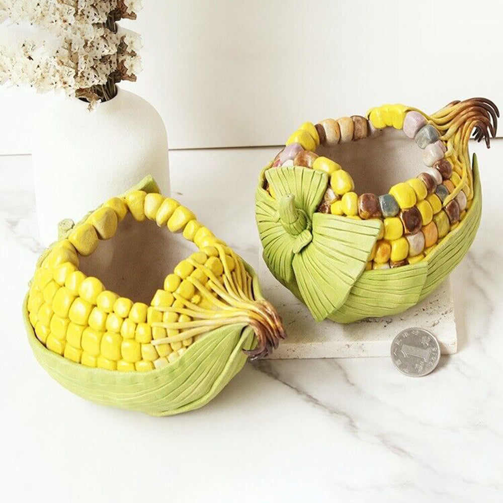 Handmade Ceramic Flower Pot Corn-shaped, Pack of 1