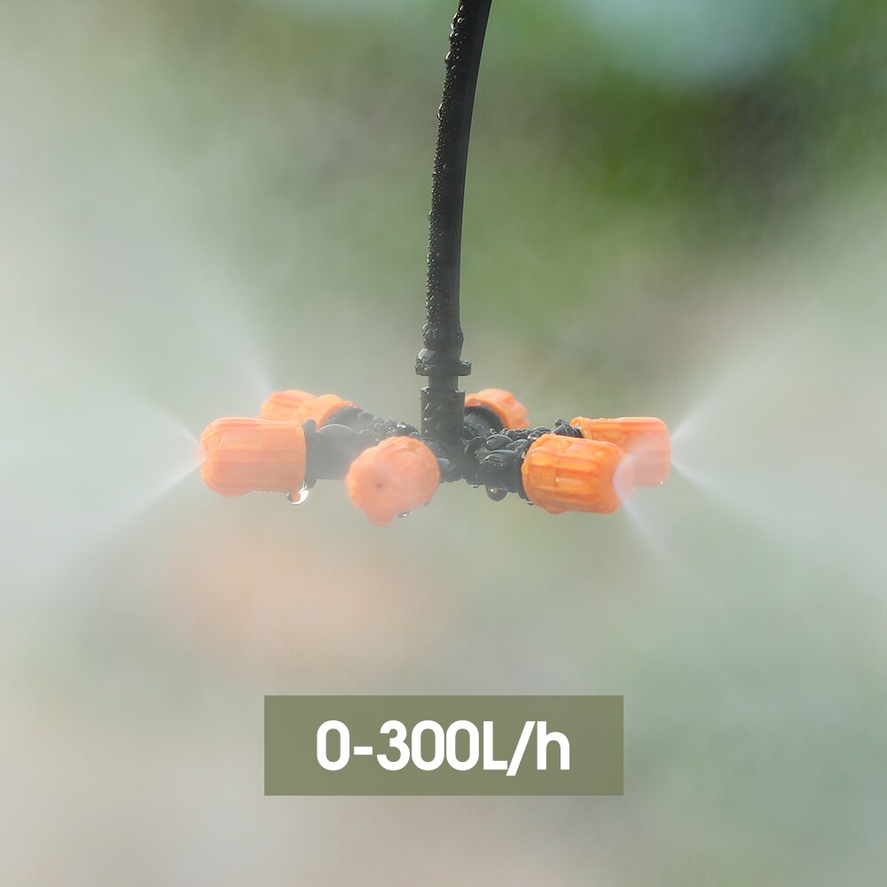 2PCS Adjustable Misting Nozzles with 1/4'' Barb, 6-Outlet
