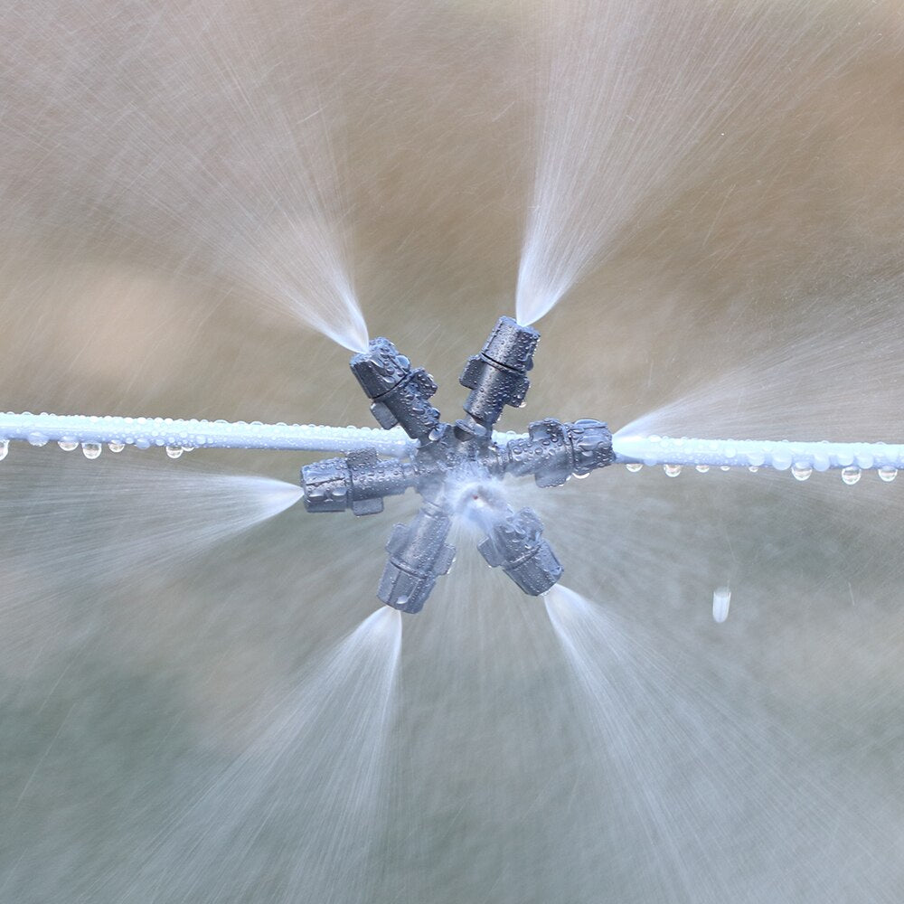 2PCS Misting Cooling Irrigation Nozzles with 1/4'' Barb, 7-Outlet