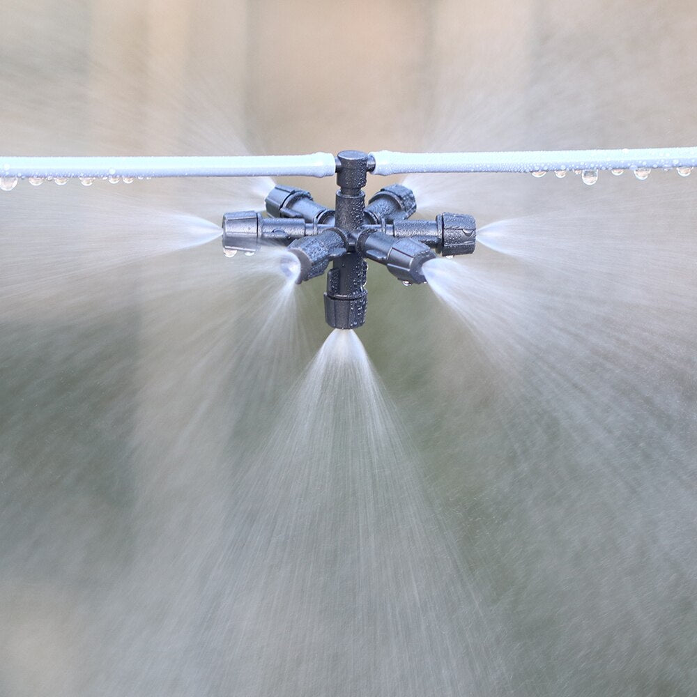 2PCS Misting Cooling Irrigation Nozzles with 1/4'' Barb, 7-Outlet