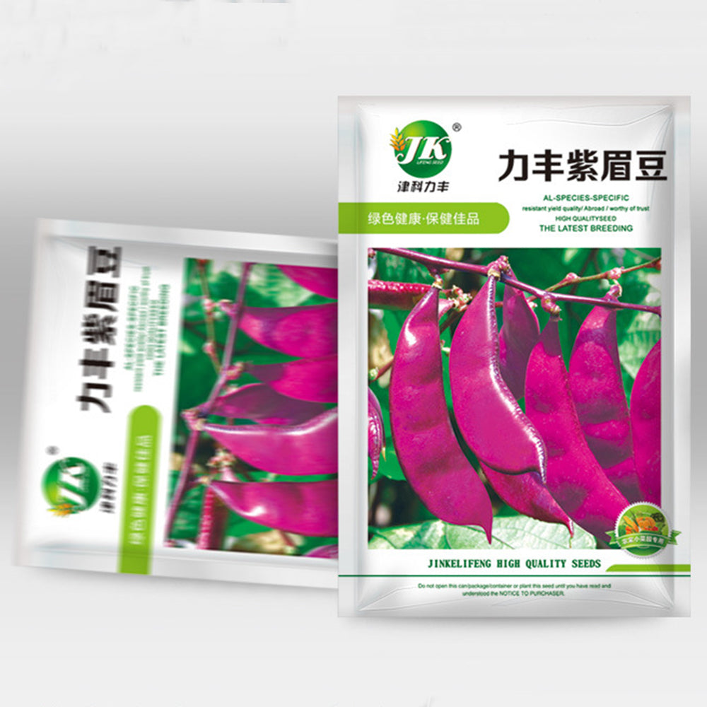 Delicious and Decorative: 5 Packs (10 Seeds / Bag) of Fresh Purple-Red Hyacinth Bean