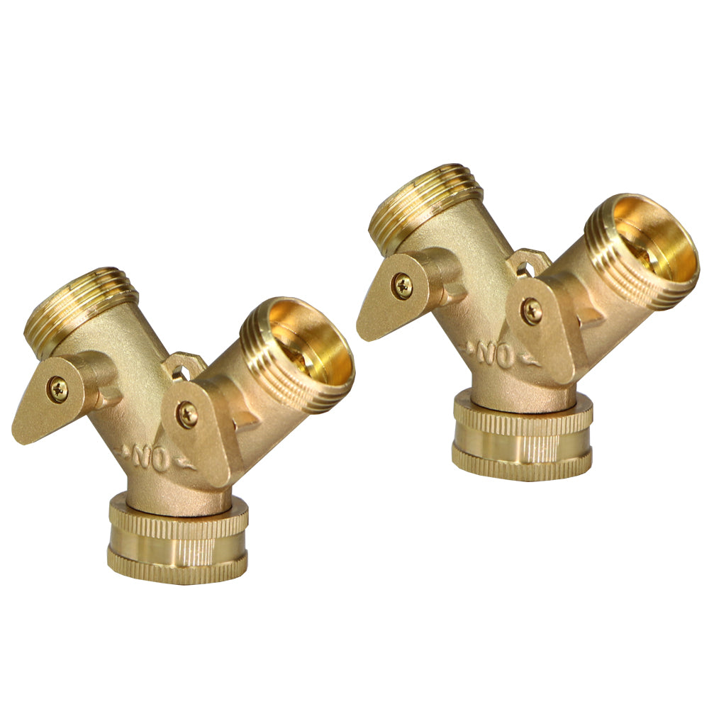 3/4'' 2-Way Heavy Duty Brass Garden Hose Connector