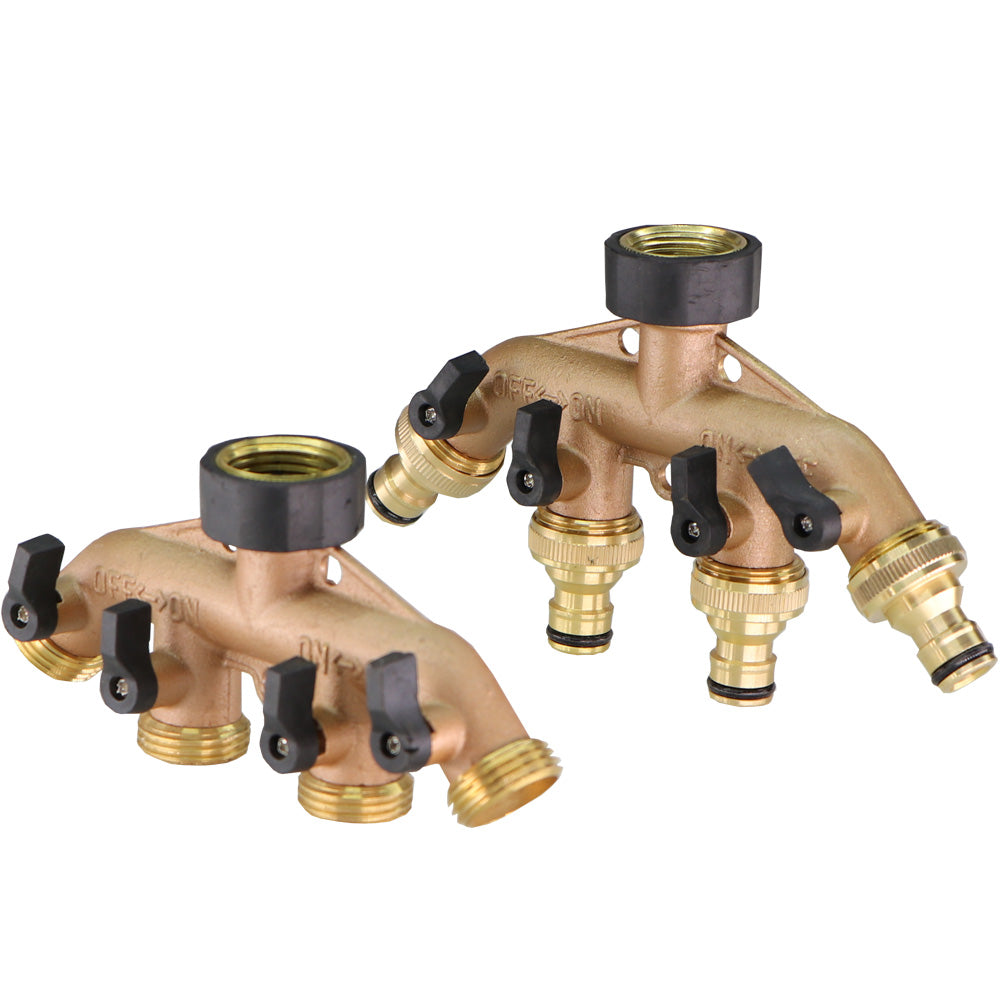 4-Way BSP Brass Garden Hose Splitter