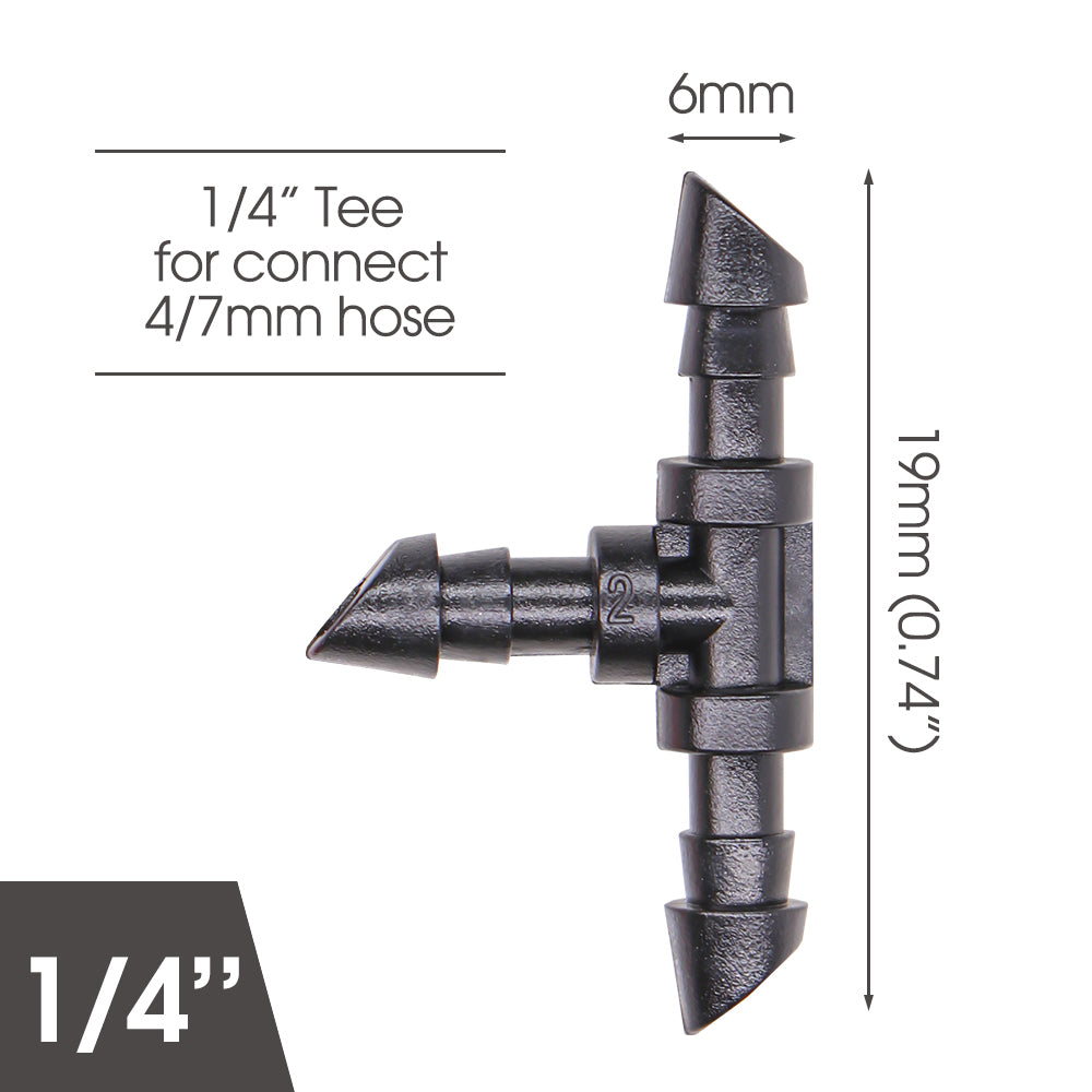 50PCS 1/4'' Hose Barb Tee Connecter Vesion 3.0