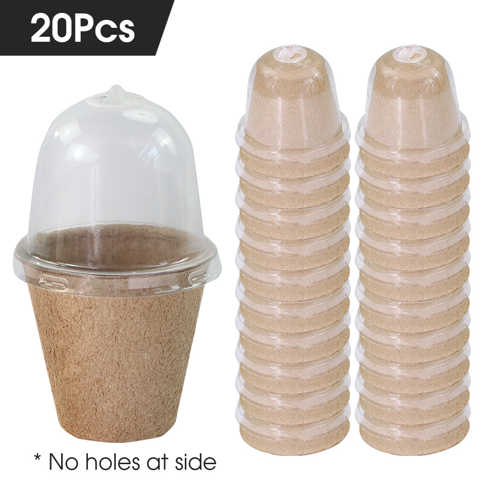 140x80MM Biodegradable Starting Pots with Adjustable Humidity Dome Cover