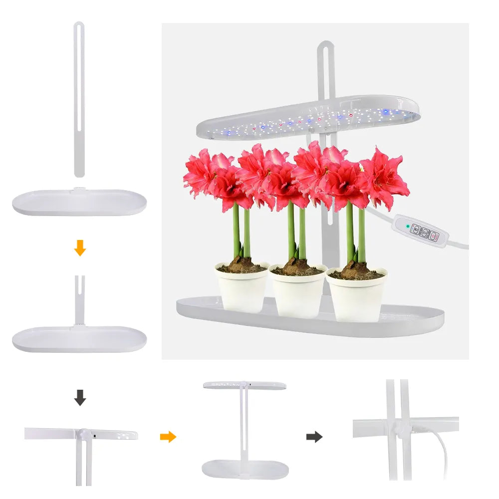 45x19x45CM Table Plant LED Grow Light with Tray with 4 Dimmable Levels