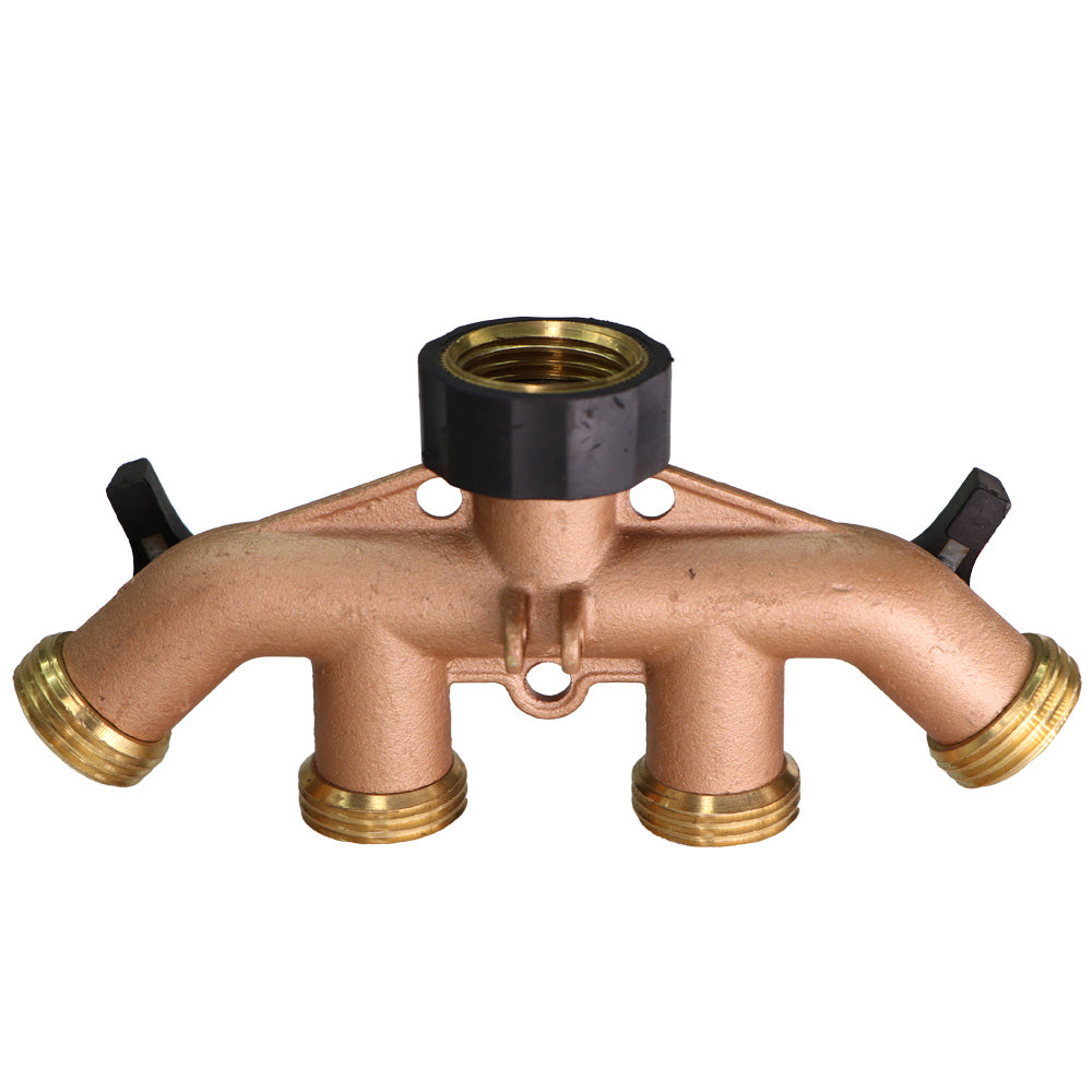 4-Way BSP Brass Garden Hose Splitter