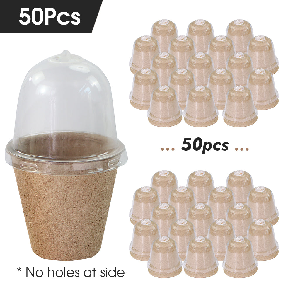 140x80MM Biodegradable Starting Pots with Adjustable Humidity Dome Cover