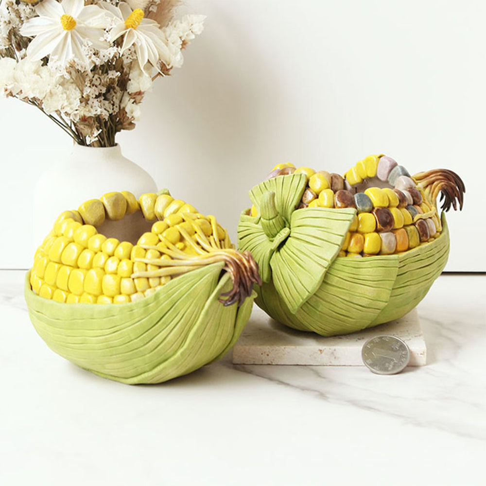 Handmade Ceramic Flower Pot Corn-shaped, Pack of 1