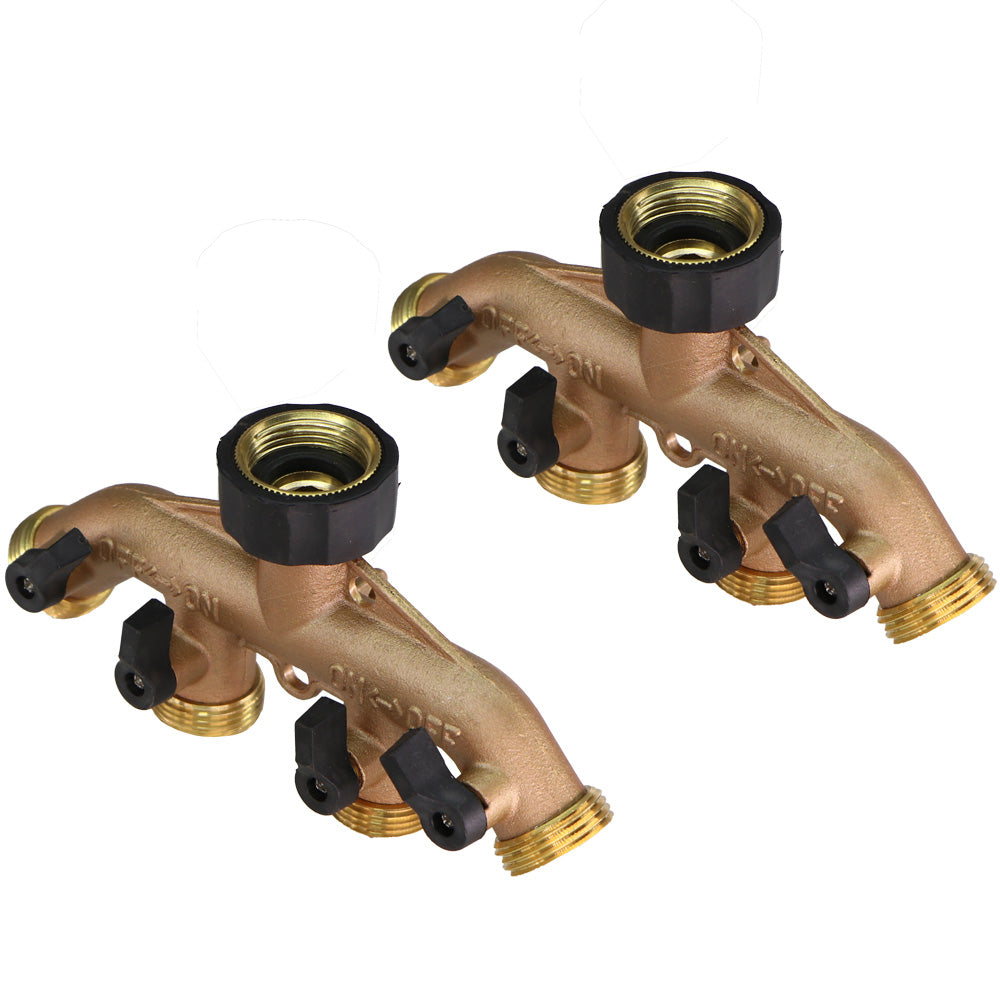 4-Way BSP Brass Garden Hose Splitter