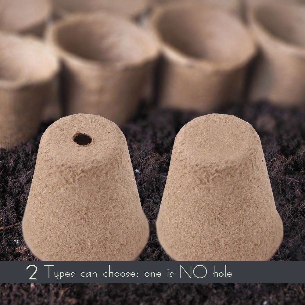 120x60MM Biodegradable Nursery Seedling Cups with Transparent Humidity Dome Cover