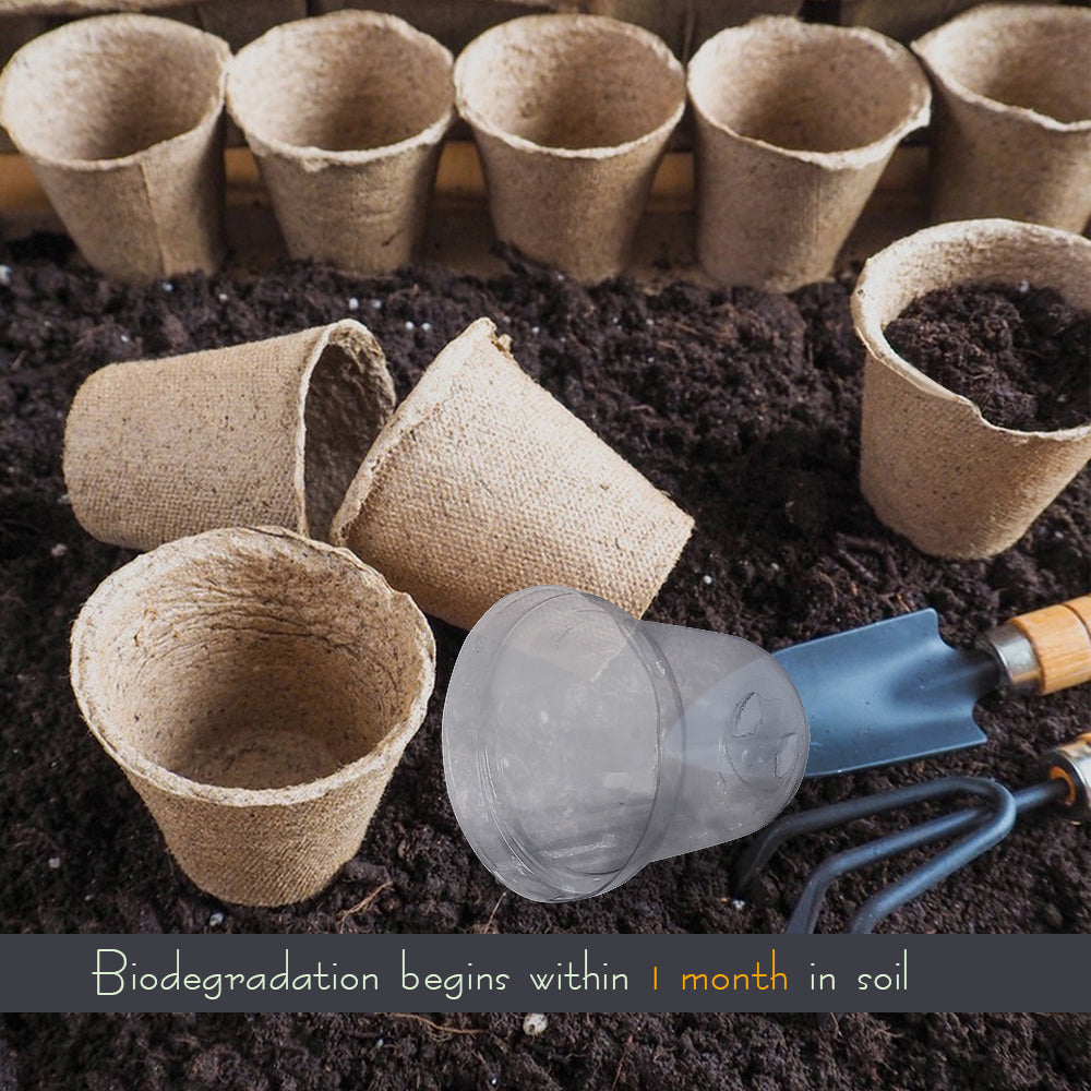120x60MM Biodegradable Nursery Seedling Cups with Transparent Humidity Dome Cover