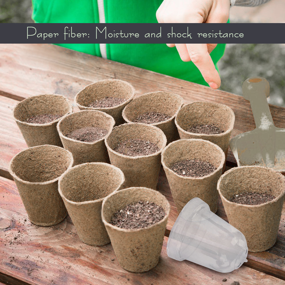 120x60MM Biodegradable Nursery Seedling Cups with Transparent Humidity Dome Cover