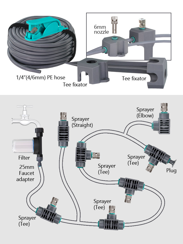 N255 1/4'' (4/6MM) PE Tubing Fittings