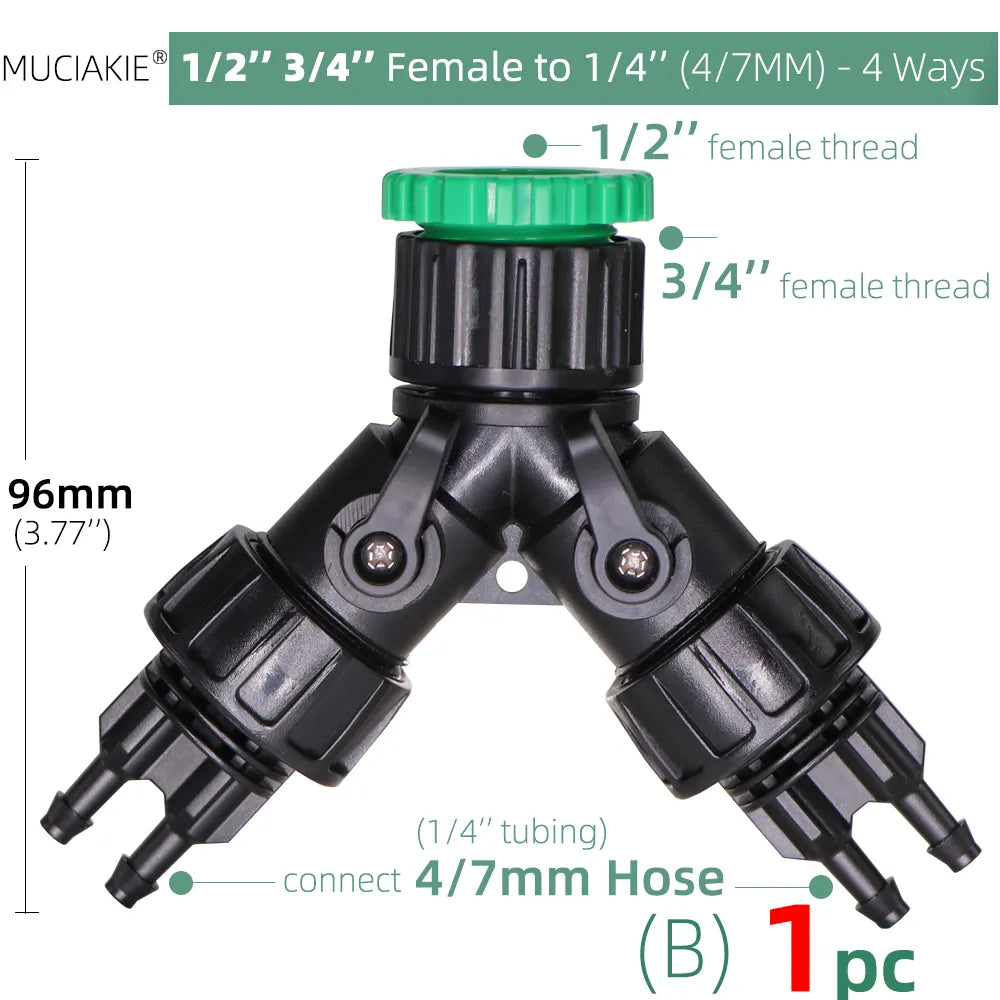 1/2'' 3/4'' x 1/4'' Y Tap & Hose Connecters