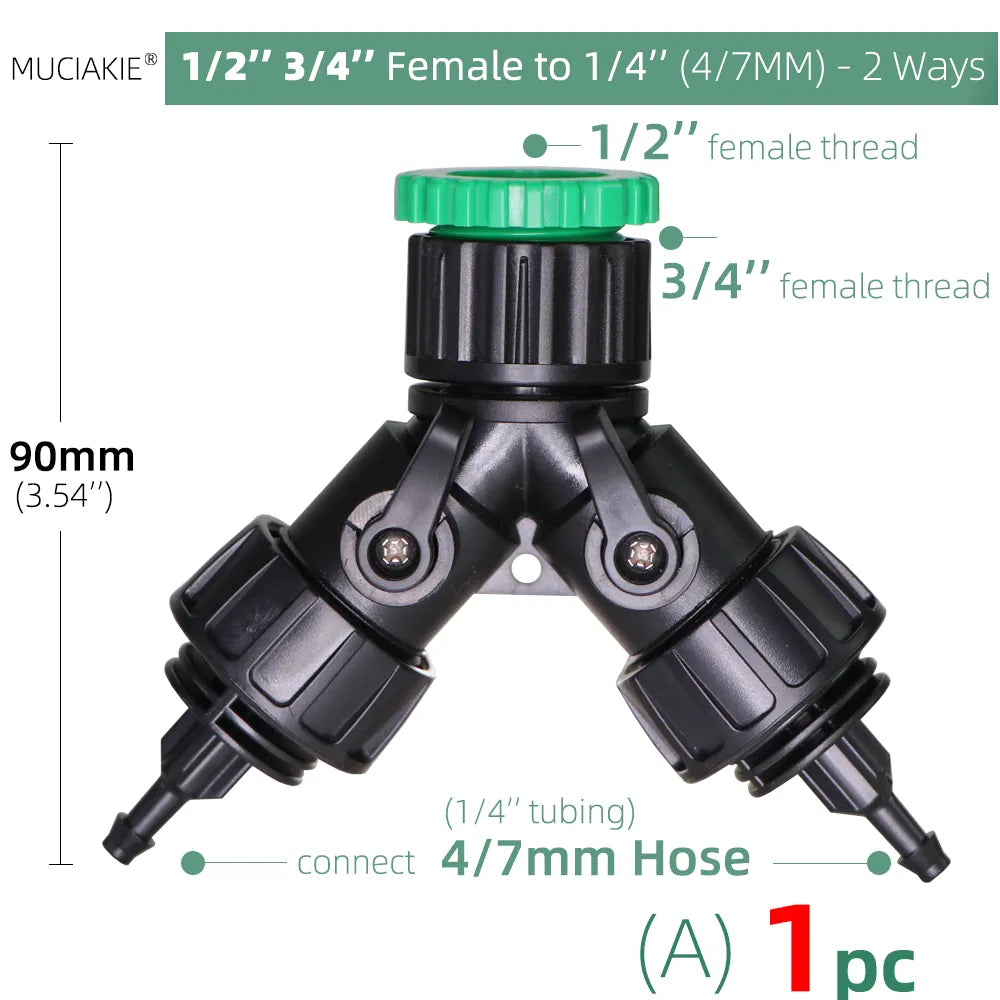 1/2'' 3/4'' x 1/4'' Y Tap & Hose Connecters