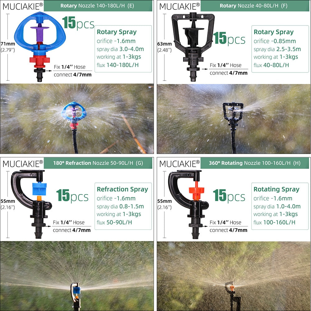 Garden Sprinklers Nozzles with 1/4'' Barb