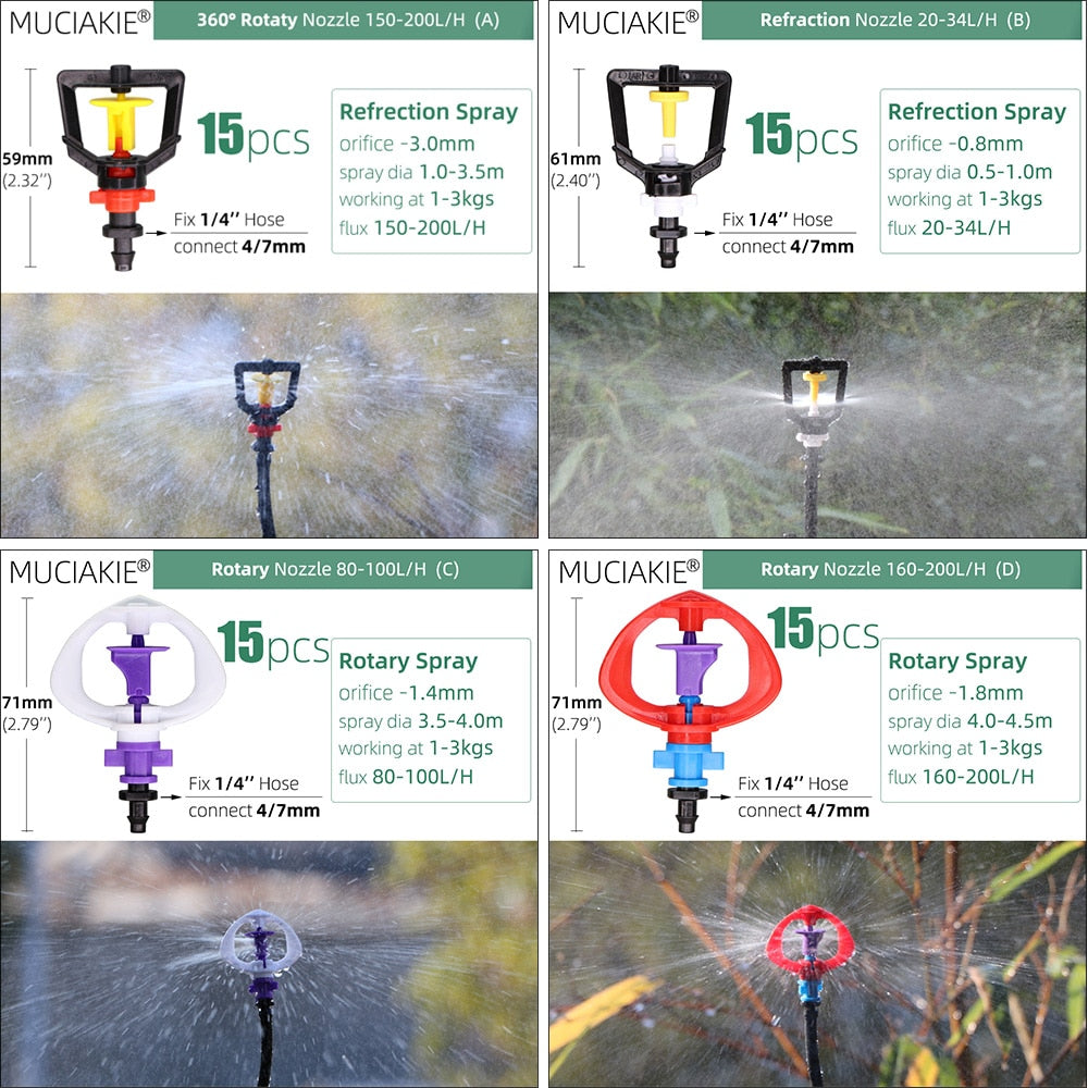 Garden Sprinklers Nozzles with 1/4'' Barb