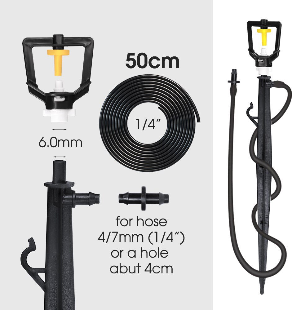 15-35L/h Refraction Misting Sprinkler with 22.5CM Stake, Fine Sprayer