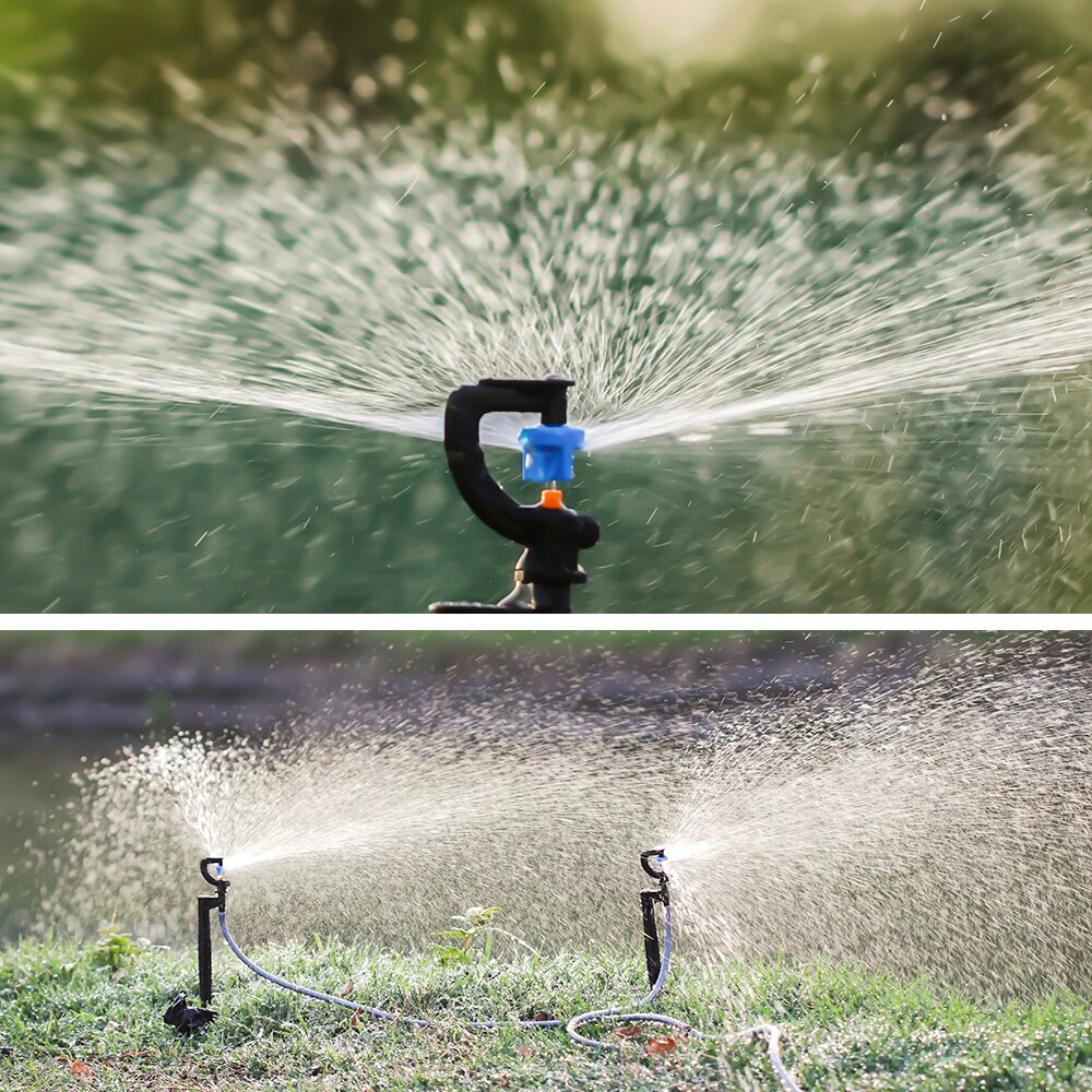 5PCS 180° Refraction Spray Nozzle with 21cm Stake & 50cm Hose and 1/4'' Barb